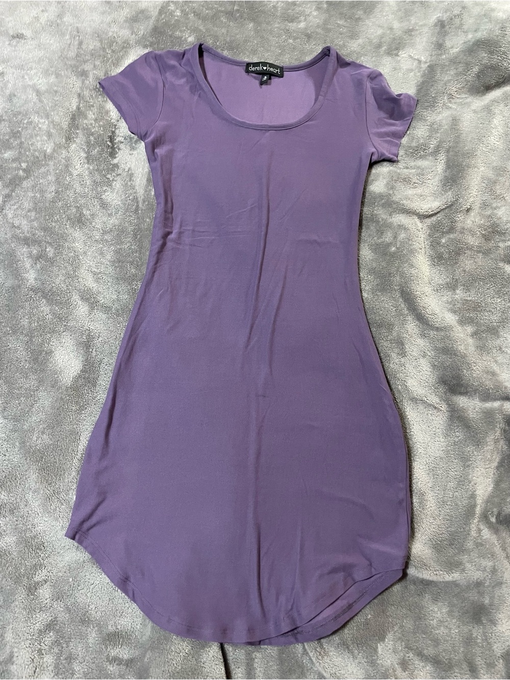 Derek Heart Lavender Scoop Neck Midi Tee Dress